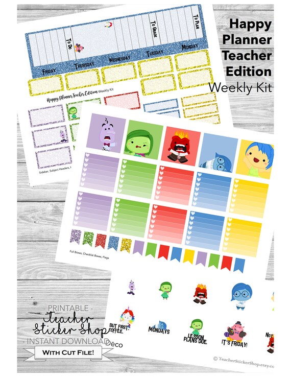 Happy Planner Teacher Edition Sticker Kit Cute Emotion