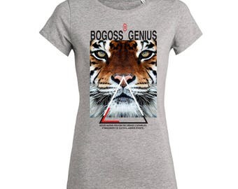 women's grey Tiger print top - bogossgenius