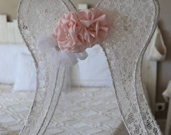 Shabby chic lace angel wing