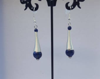 Trumpet lapis lazuli earrings