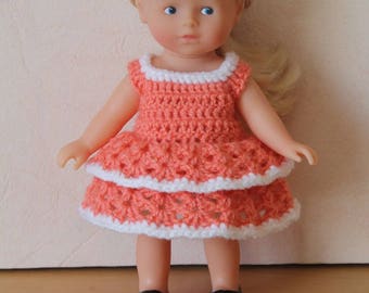 Coral crochet doll dress mini corolline