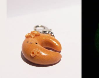 Moon glow polymer clay charm