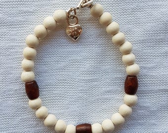 Bracelet wooden beads Vintage Look