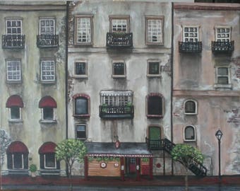 River Street, Savannah, Buildings, Architecture, Acrylics, Collection, Series