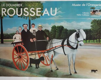 1980s Henri Rousseau French Art Exhibition Poster - Original Vintage Poster