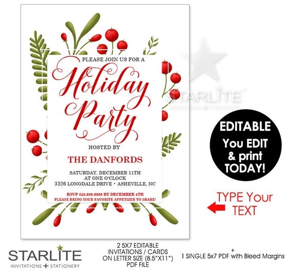 Free Editable Christmas Party Invitations 10
