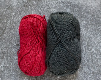 Yarn Destash, Yarn Sale, Merino Wool Yarn, Worsted Weight Yarn, Yarn, Yarn for Sale, Yarn Lot, Sale Yarn, Destash Yarn, Black Yarn, Red Yarn