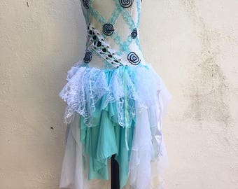 Twisted Alice in Wonderland - Whimsical Dress - Wedding Train Dress
