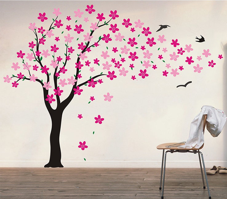 Floral Tree Wall Decals Girl's Wall Decal Flower Tree