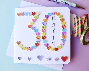 30th Birthday Card - Age 30 Card - Handmade - Personalised - Thirty - Sister - Mum - Dad - Daughter - Personalized - Cards by Gaynor - BHA30
