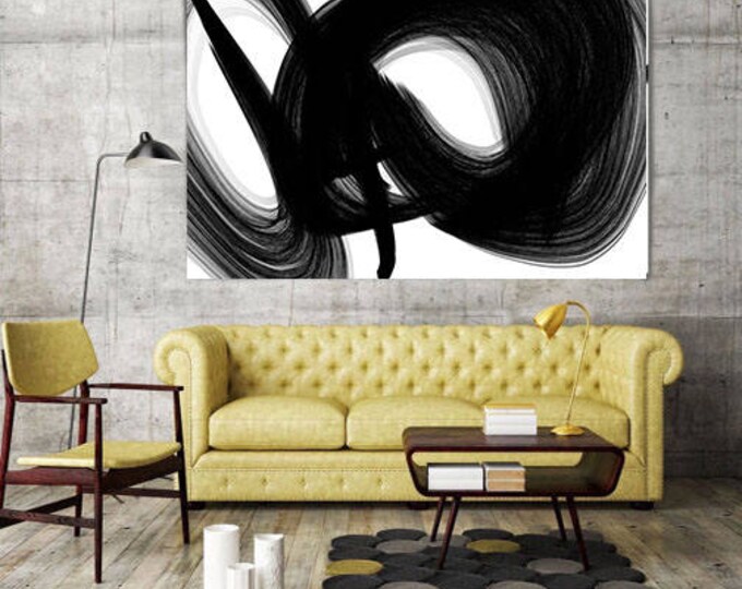 ORL-5969 A channel. New Media Abstract Black and White Canvas Art Print, Canvas Art Print up to 50" by Irena Orlov