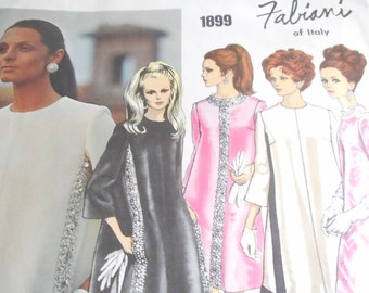 Vintage 1960's Vogue 1899 Couturier Fabiani Dress Sewing Pattern Size 14 Bust 36