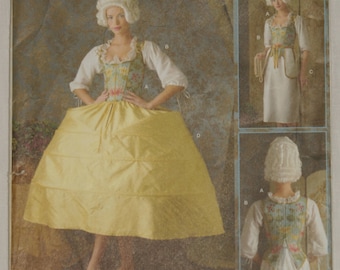 Marie Antoinette 18th Century Sewing Pattern Simplicity 3635 Stays Corset Chemise Pockets Period Costume Historical Georgian Clothing