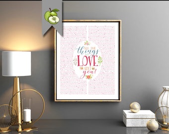 60 Reasons we love you, all the things we love about you, favourite things, 70th birthday, 80th, gift for mom, memories, custom, printable