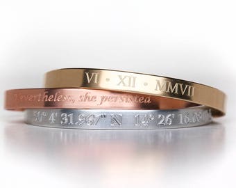 Custom Engraved Bracelet - Personalized Jewelry - Copper - Brass - Stainless - Engraved Bracelet - Engraved Jewelry - Custom Engraving