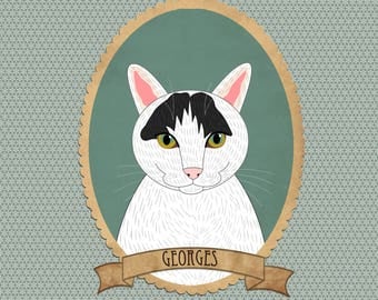 Custom cat portrait. Cat illustration. Cat memorial. Gift for cat lovers. Pet portraits.