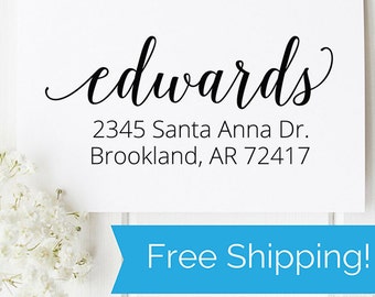 Return Address Stamp, self inking stamp, custom stamp, wedding gift, housewarming gift, mothers day gift, client gift, closing gift (D202)