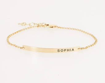 Name Bracelet • Kids Name bracelet • Date Bracelet • Coordinate Bracelet • Roman Numeral Bracelet • Gold Bar Bracelet • Bridesmaids Gift
