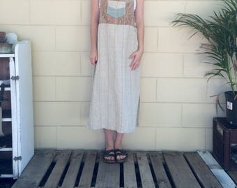 Vintage Cloth Overall Dress - Size S/M