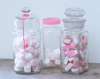 Bocal en verre French vintage Shabby chic