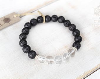 Lava rock bracelet, Healing crystals and stones bracelet, Crystal quartz bracelets, Lava bead bracelet, Stress relief lava stone bracelet
