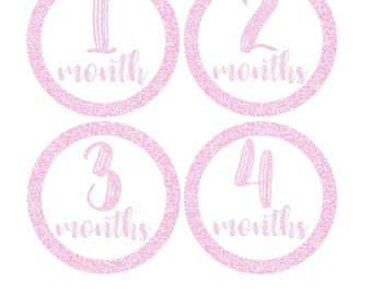 Monthly Stickers, Milestone Stickers, Baby Month Stickers, , Monthly Baby Sticker, Baby Shower Gifts, Baby Month Sticker Girl, G40