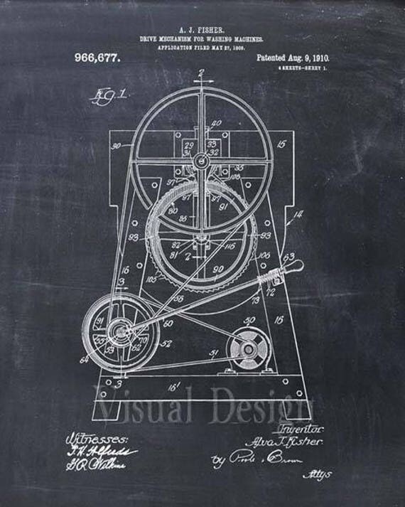 Electric Washing Machine Patent Print Washing Machine Patent