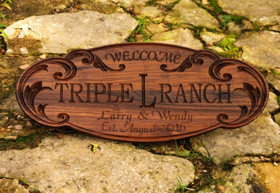 Outdoor Wooden Sign Ranch Custom Wood Sign Family Ranch Farm   Il 570xN.1257112931 85cp 