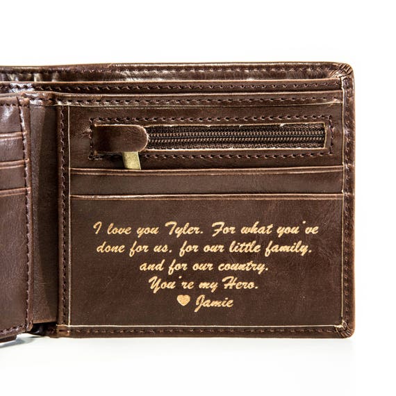 Valentines Day Gift for Him Mens Leather Wallet