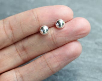 Flat stud earrings | Etsy