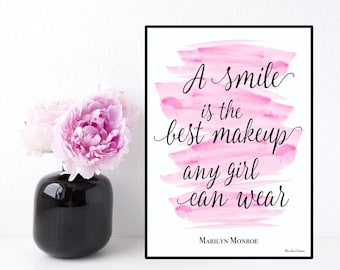 Marilyn Monroe quote, Celebrity quote, Quote for women, Poster quote Marilyn Monroe, Inspirational wall art quote, Typography printable