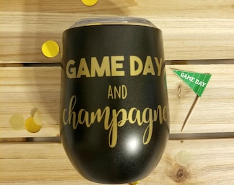Game Day Tumbler- Insulated Wine Tumbler- Wine Tumbler- Cute Wine Glass-Outdoor Wine Glass- Custom Wine Tumbler-Custom Wine Glass-Wine Glass