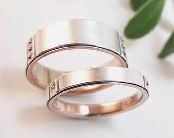 Womens Wedding Band Set Womens Wedding Ring Set Mens Wedding Band Mens Wedding Ring Silver Wedding Ring 14k Rose Gold Ring Handmade Kenzō