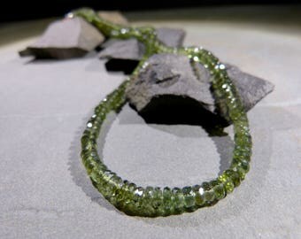 Large Moldavite necklace, ø 5mm, faceted, 17.5'' inches, genuine, green meteorite, top quality, gift for her, silver, adjustable, lucky star