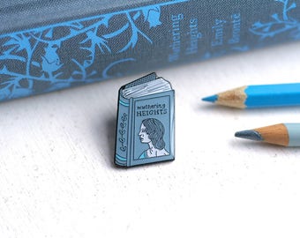 Book Pin Emily Bronte Enamel Pin Wuthering Heights Enamel Pin Badge Book Enamel Pin Book Worm Author