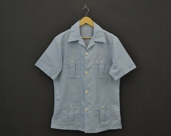 Yves Saint Laurent Shirt Vintage YSL Maillots de Bain YSL Vintage Casual Shirt Made in Usa Mens Size L