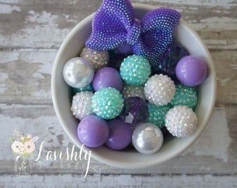 Mermaid DIY Bubblegum Necklace and Bracelet Kit, Party Favor, DIY Jewelry Kit, Bubblegum Necklace, Chunky Necklace, Chunky Bead Necklace