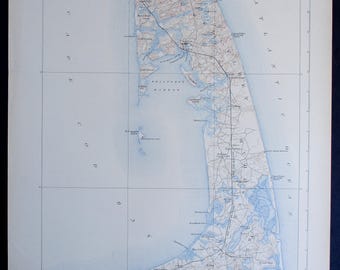 1923 Cape Cod, Wellfleet Harbor Islands, Brewster, Orleans, Truro Antique Map of Massachusetts MA. Large Original Topographical