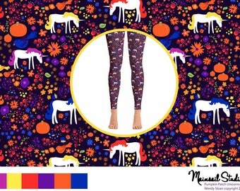 Adult Halloween leggings Unicorn leggings Pumpkin Leggings