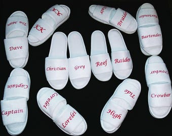 Personalized Slippers - Nicknames - Gift for Friends - Spa Day - Soft Slippers - White Slippers