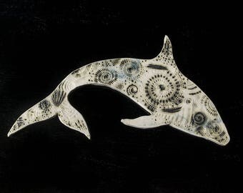 Dolphin Porcelain Wall Plaque