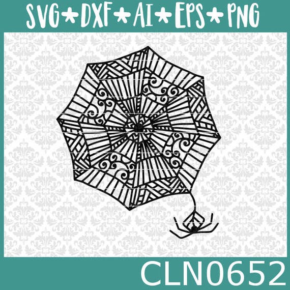 Download CLN0652 Halloween Spider Web Zentangle Mandala Hand Drawn ...