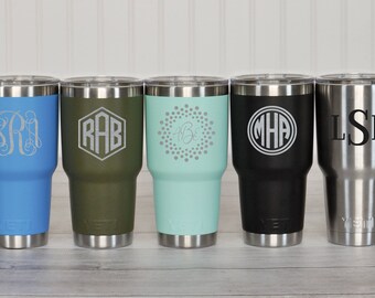 Engraved Yeti Cup - Laser Engraved Yeti - Custom Yeti Rambler - Yeti Rambler 30 oz - Monogrammed Tumbler - Engrave Powder Coat -