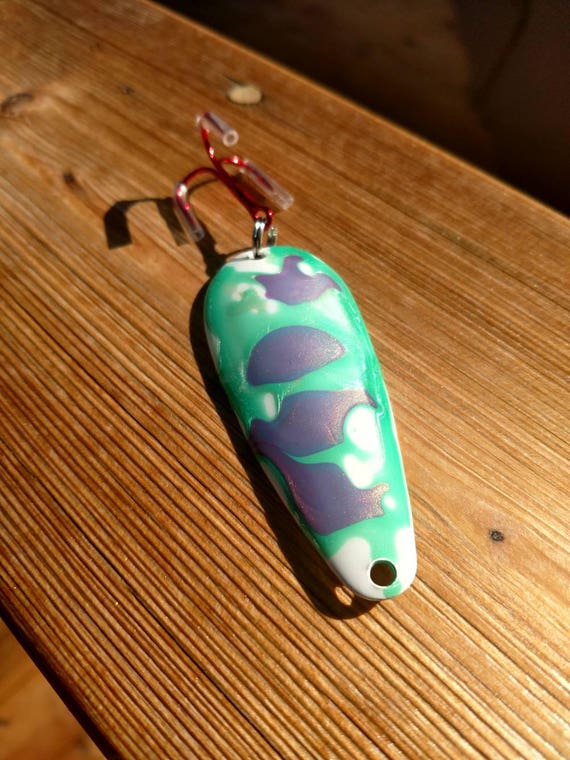 Items similar to Fishing Custom 1/2oz Casting Spoon with Crazy Paint on Etsy