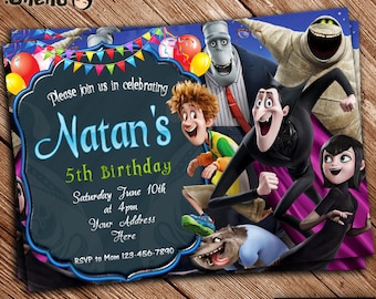 SALE 50% OFF Hotel Transylvania Birthday Invitation - Printable - Birthday Card - Party Favor - Birthday Celebration - Invitation for Kids