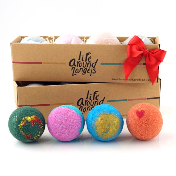 4 Bath Bombs Gift Pack Perfect Gift Set For Family Friends