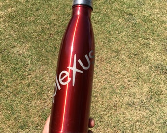 Etched stainless steel PLEXUS water bottle