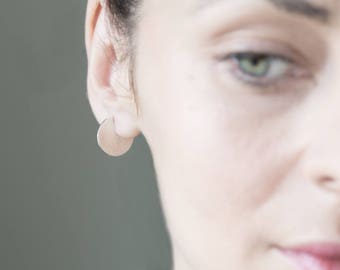 Geometric hoop earrings, Minimalist Circle Earrings, Disc earrings, hipster style earrings.