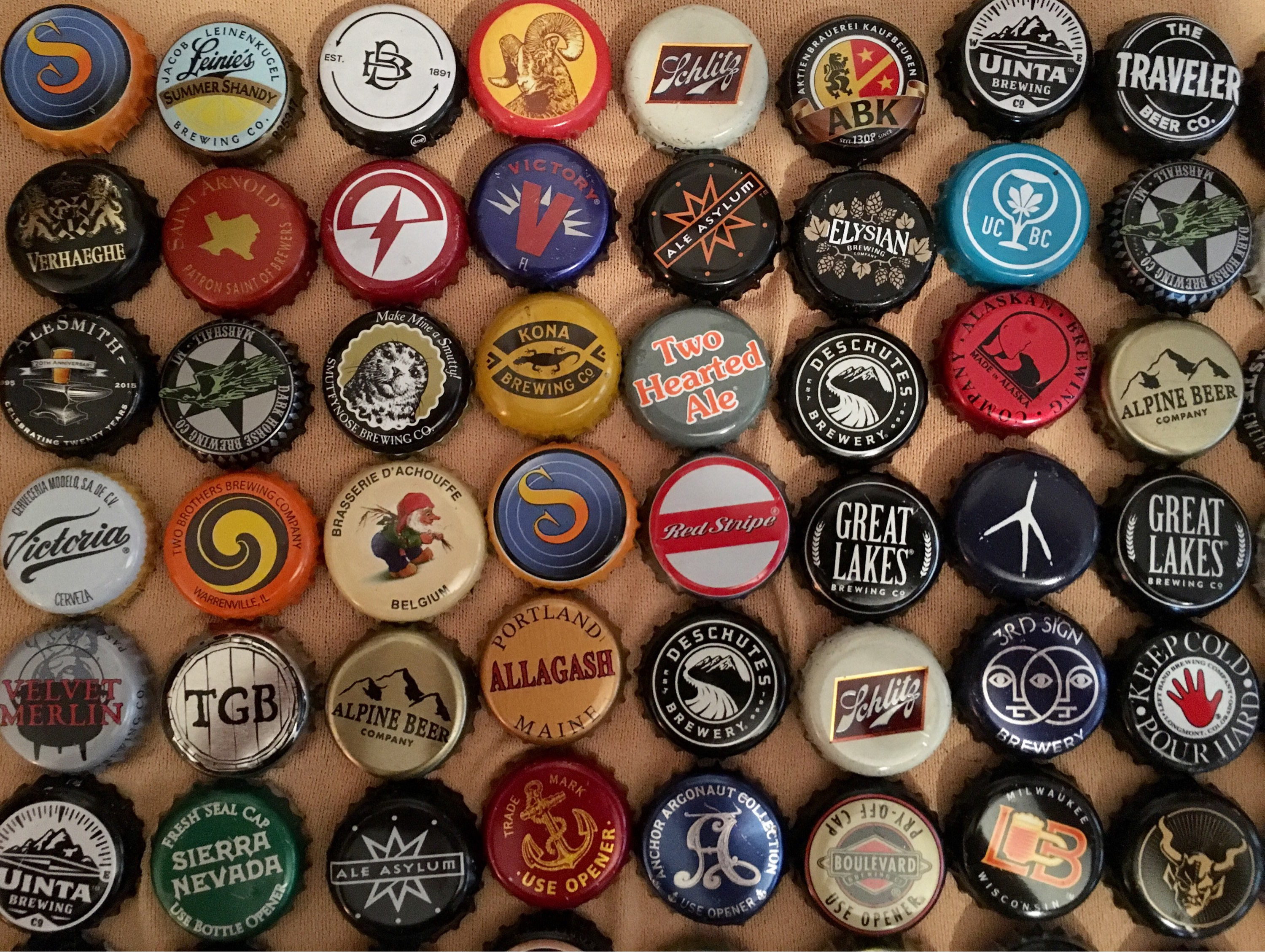 Craft Beer cap magnets. Gift set of 6. Pick & choose.