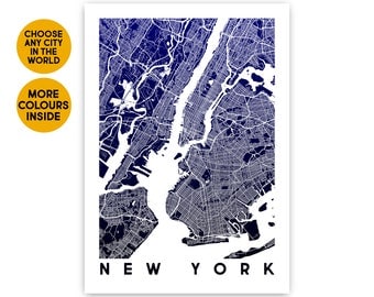 New York map print Travel 1st Anniversary gift for Women gift for Boyfriend gift for Girlfriend gift for Men Gift for Husband gift for her